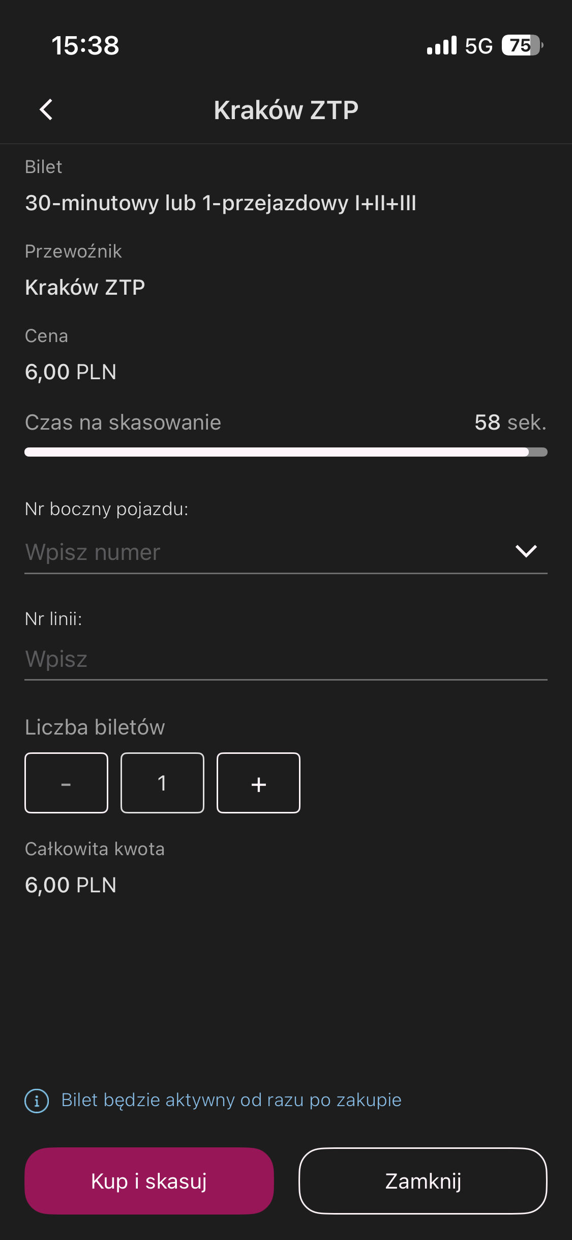 Zakup biletu komunikacji miejskiej w aplikacji Alior Banku — Kraków ZTP