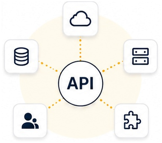 Schemat integracji API z systemami zewnętrznymi